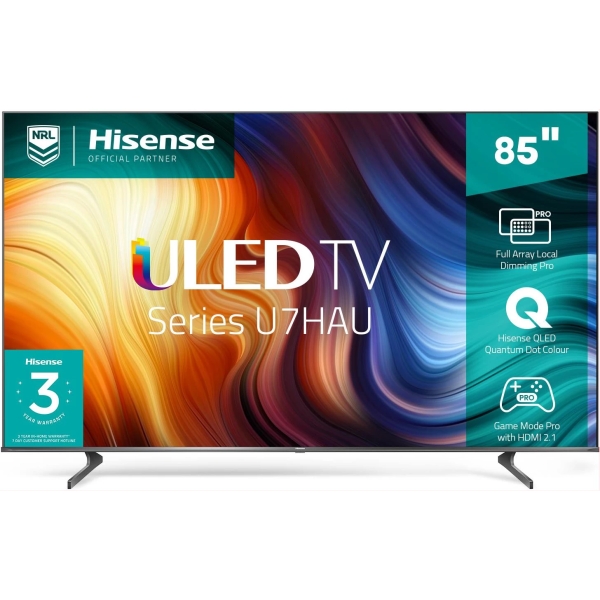 Hisense 85" ULED Smart TV; Premium Quantum Dot 4K UHD Smart 85U7K – Black.