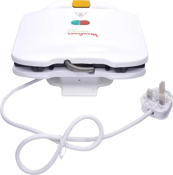 Moulinex Ultracompact 2 Slice Sandwich Maker, 700W - SM154042 - White - Image 2