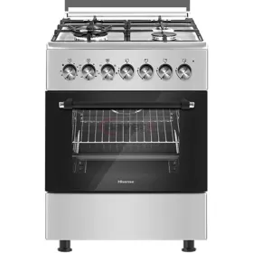 Hisense Cooker 3-Gas Burners And 1-Electric Plate 60x60cm HF631GEES, Electric Oven & Grill, Auto Ignition, Flame Failure Protection.