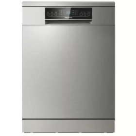 Hisense Dishwasher Free Standing 15 Place Setting With 6 Programs, Inbuilt Heater, Quick Wash, HS623E90G - Silver.