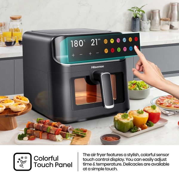 Hisense 6.7L H06AFBS2S3 Air Fryer, Power 1350W, With LED Display And Touch Control, Temperature Infinitely Adjustable without BPA and PFOA – Black - Image 4