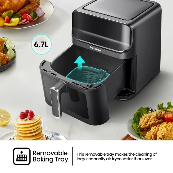 Hisense 6.7L H06AFBS2S3 Air Fryer, Power 1350W, With LED Display And Touch Control, Temperature Infinitely Adjustable without BPA and PFOA – Black - Image 3