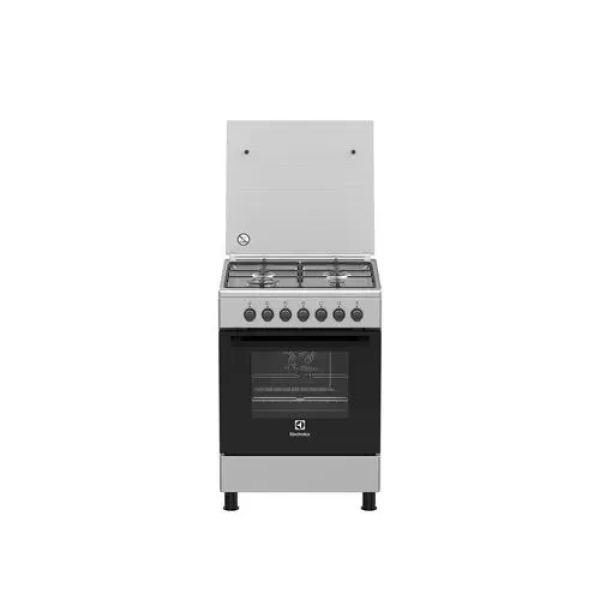 Electrolux Full Gas Cooker 60x60cm EKK6400Z9X; Electric Oven & Grill, Rotisserie, Oven Fan, Minute Minder – Silver