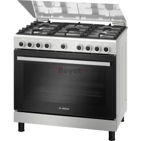 BOSCH Cooker 90x60cm, 5 Gas, Gas oven, Grill, Rotisserie - HGVDF0V52S - Semi inox