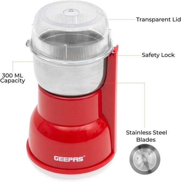 Geepas 180W Electric Coffee Grinder, 300ml,  GCG5440 - Image 6