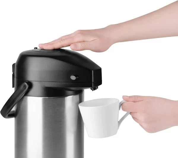 TEFAL President K3150114 3L Vacuum Flask, Stainless Steel, Single Pump Function Hot up to 12 Hours Cold up to 24 Hours - Image 3
