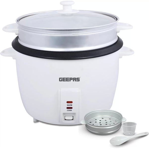 Geepas 2.8L Rice Cooker With Steamer | 900W | GRC4327