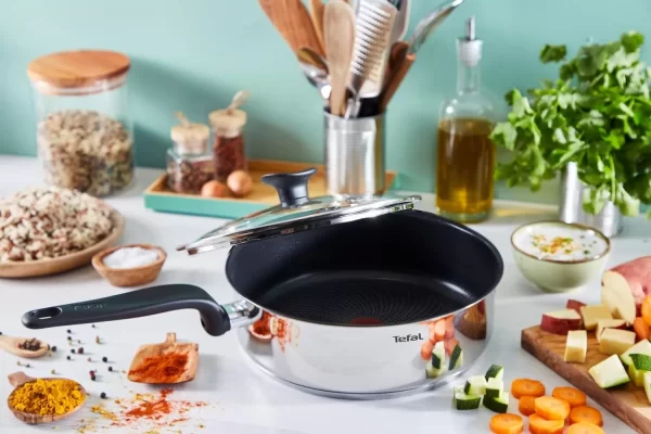 Tefal Primary 24cm Non-stick Saute Pan, Induction, E3093204 - Premium Stainless Steel - Image 2